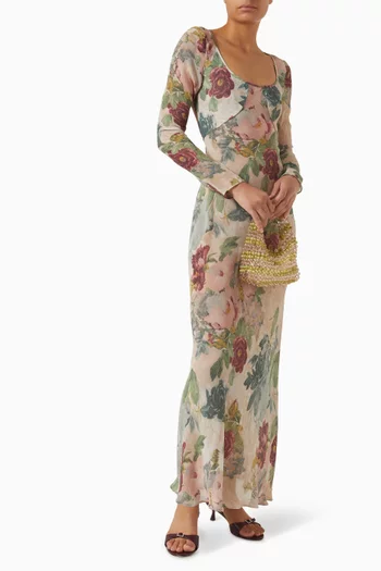 فستان انكا بتصميم شبه شفاف مزين بنقشة