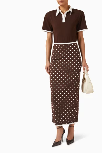 تي شيرت بياقة بولو بلون مغاير