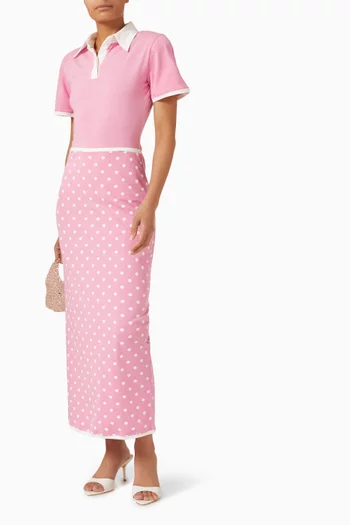 تي شيرت بياقة بولو بلون مغاير