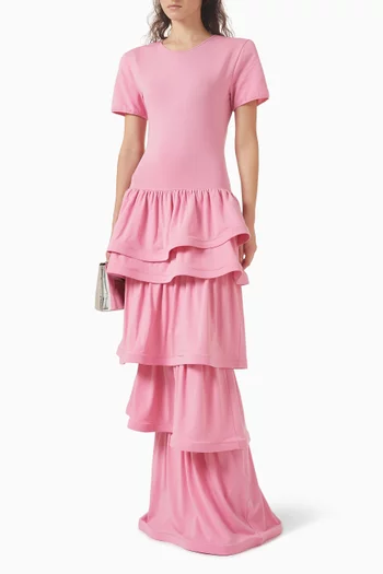 Ruffle Skirt Maxi Dress