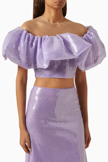 بلوزة مطرزة بالترتر