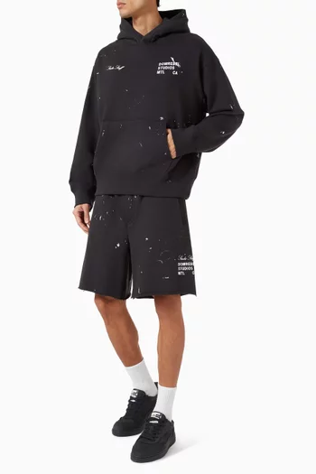 Staff Printed Sweatshorts in Cotton-fleece