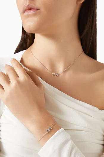 'Hobb' Diamond Necklace in 18kt White Gold