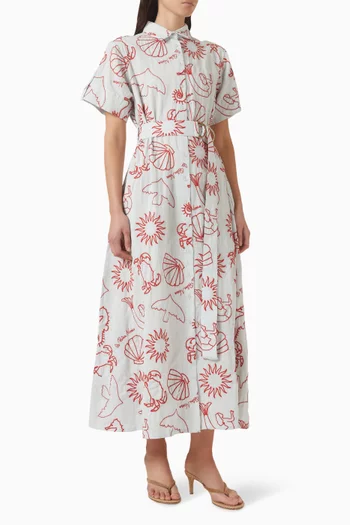 Token Belted Dress in Cotton Blend