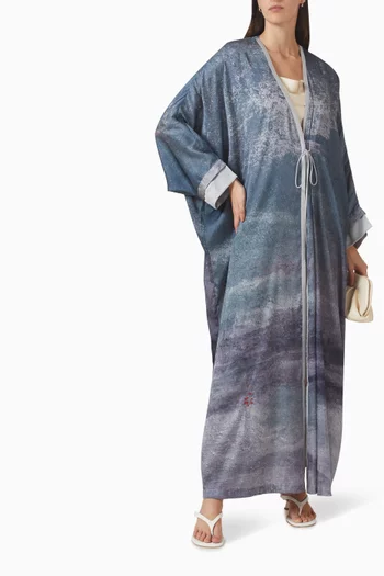 عباية برباط ونقشة فيسكوز