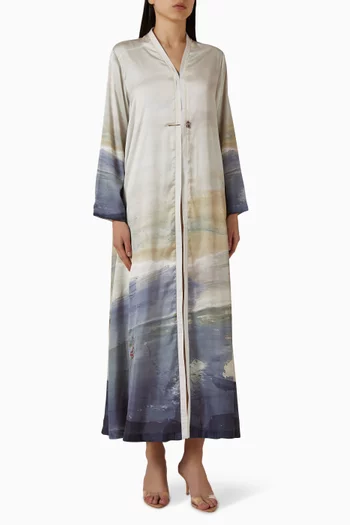 عباية مزينة بنقشة فيسكوز