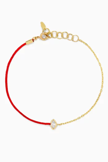 Bezel Diamond Thread Bracelet in 18kt Gold