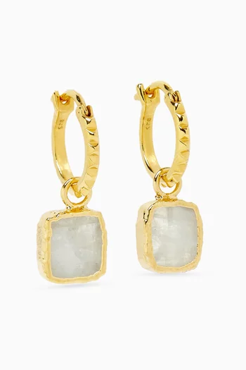 أقراط ميني بحلي هرمية فضة إسترلينية مطلية ذهب عيار 18