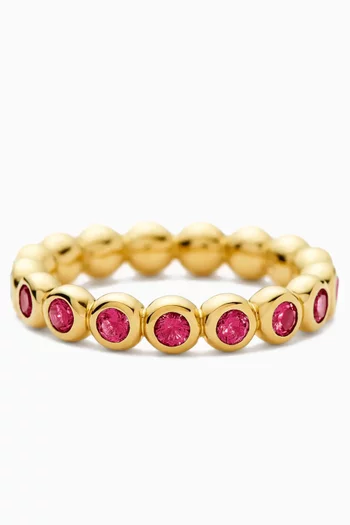 Tennis Eternity Stacking Ring in 18kt Gold-plated Brass