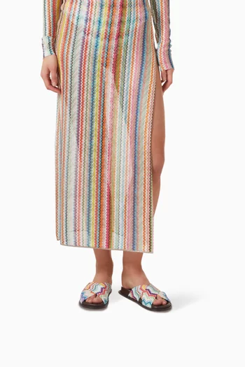 Viola Sandals in Raschel Zig-zag Lurex