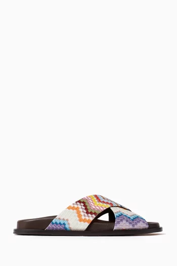 Viola Sandals in Raschel Zig-zag Lurex