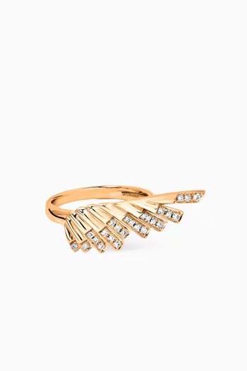 Wings Rising Mini Diamond Ring in 18kt Rose Gold