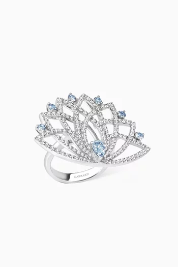 Lotus Bloom Diamond Ring in 18kt White Gold