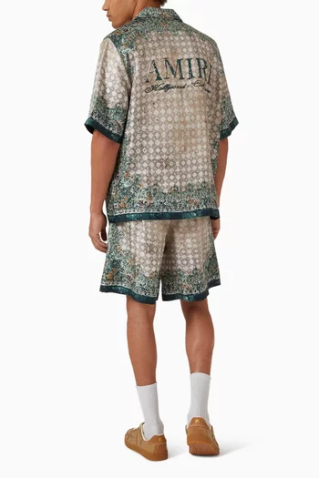 قميص بولينغ بنقشة باندانا حرير