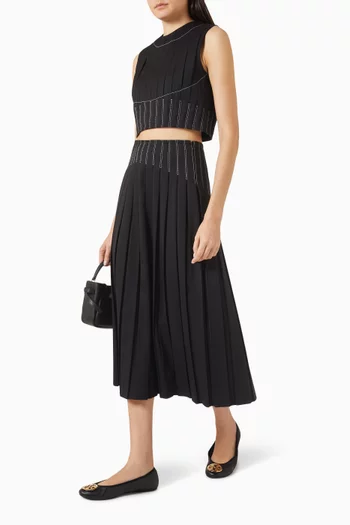 Pleated Skirt in Wool-twill