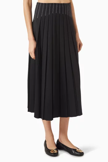 Pleated Skirt in Wool-twill