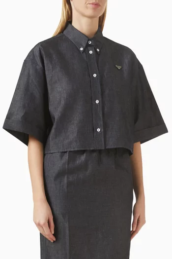 Boxy-fit Shirt in Cotton Blend