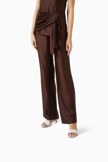 حذاء مفتوح اندي بكعب 45 مم جلد ناعم