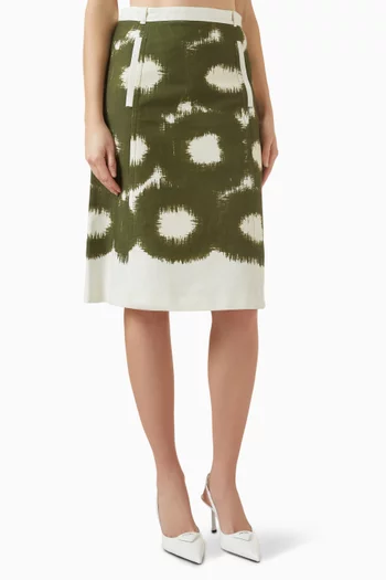 Printed Skirt in Cotton Canvas