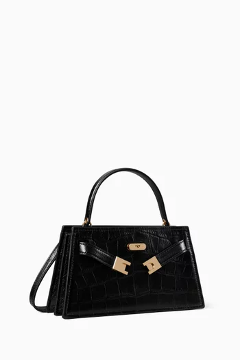 Mini Lee Radziwill Top-handle Bag in Croc-embossed Leather
