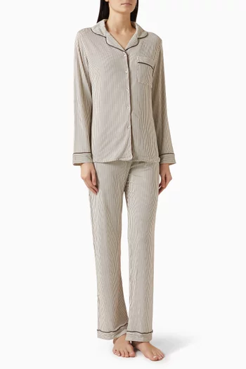 طقم بيجاما طويل مودال مطاطي