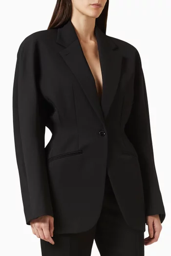 Cinced Kimono Jacket in Virgin Wool Blend