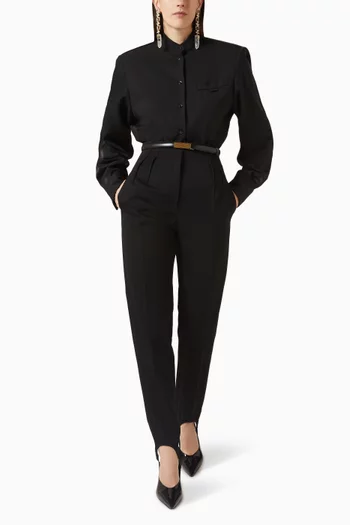 Tuxedo Shirt in Grain-de-Poudre Wool