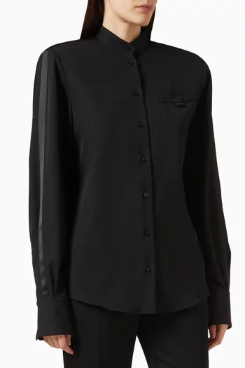 Tuxedo Shirt in Grain-de-Poudre Wool