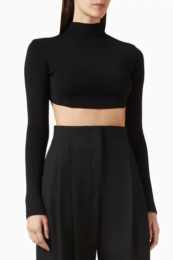 Knit Open-back Top in Cotton