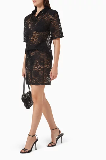 Boxer Cover-up Shorts in Sheer Lace