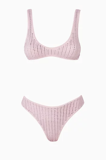 طقم بيكيني ماليبو بقصة برازيلية ومطرز