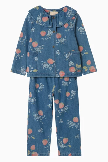 جاكيت ماجوت بياقة مستديرة دينم