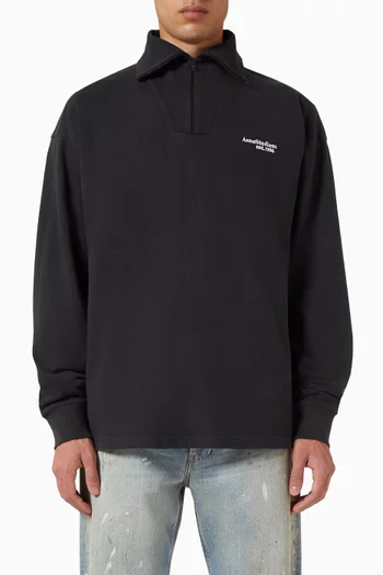 Zip‑up Logo Sweatshirt in Cotton