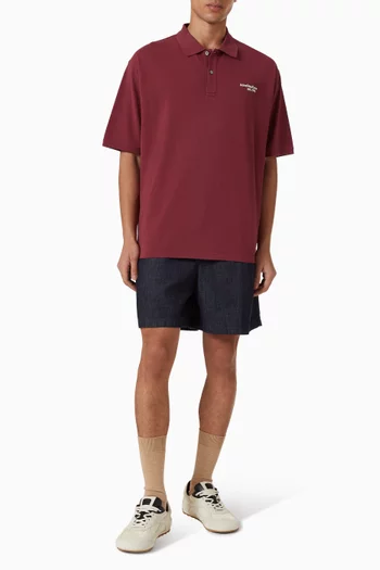 Washed Logo Polo T‑shirt in Cotton