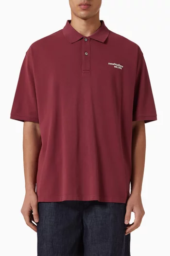 Washed Logo Polo T‑shirt in Cotton