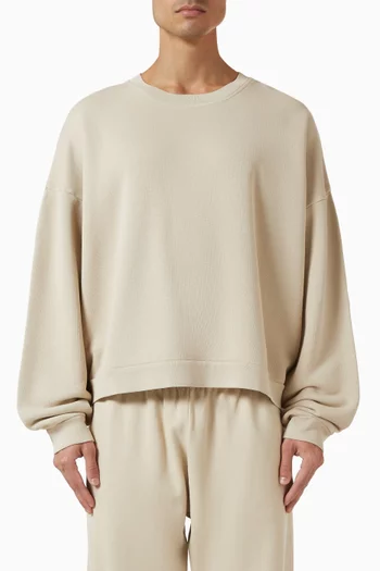 سويت شيرت برقعة مطاط بشعار الماركة صوف