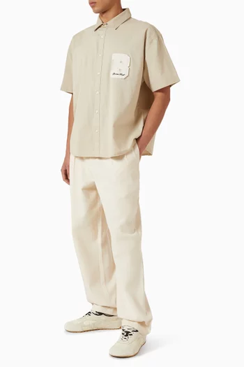 قميص بتصميم جامعي قطن تويل