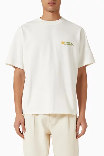 تي شيرت بطبعة زهور قطن