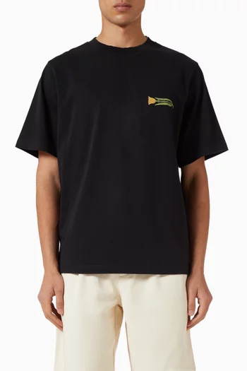 تي شيرت بطبعة زهور قطن