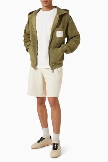 كنزة بغطاء رأس بسحّاب وجيب على الصدر قطن