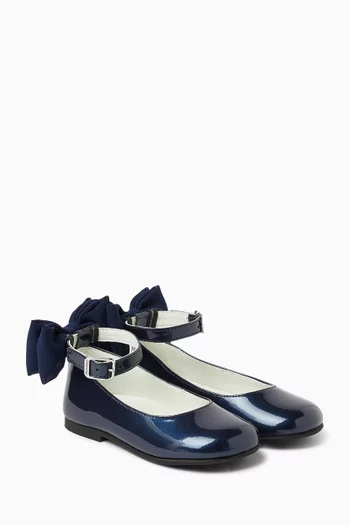 Ballerina Bow Flats in Patent Leather