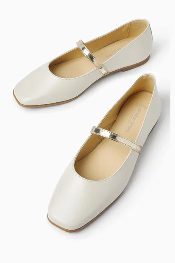 Metallic Strap Ballerinas