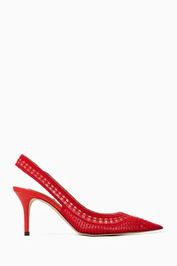 Trieste 75 Slingback Pumps in Crochet Mesh