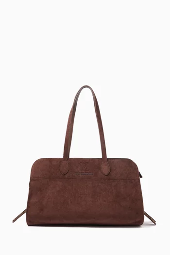 Logo Tote Bag in Faux Leather