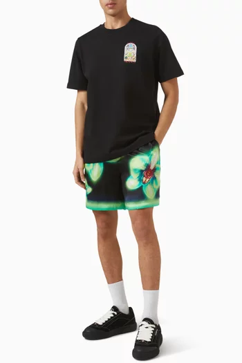 Glitch Orchid Shorts in Silk