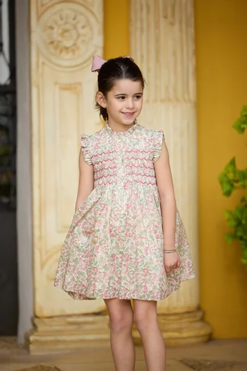 فستان هيدرانجيا بنقشة