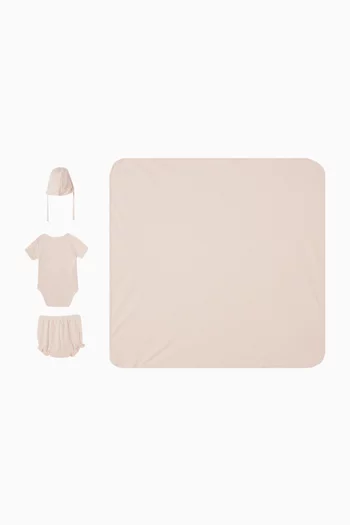 طقم هدايا أرامينتا نسيج بوينتيل مزين بأجنحة قطن