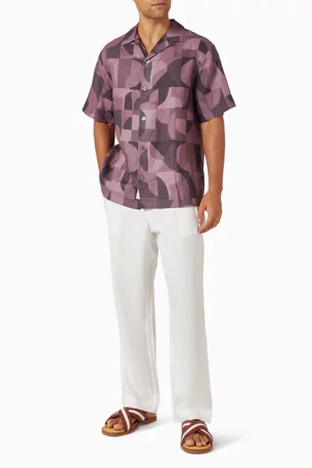 Caio Printed Shirt in Linen