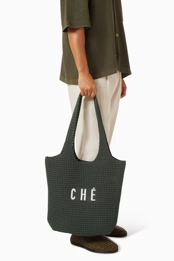 حقيبة تسوق لانتانا بشعار الماركة قماش منسوج