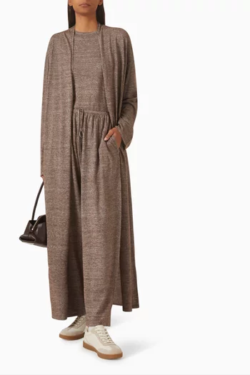 Drop-shoulder T-shirt in Wool-linen